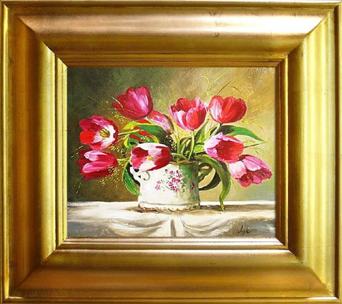 Tulpen Blumen Ölgemälde Bild Bilder Gemälde Ölbilder Ölbild Mit Rahmen G00582