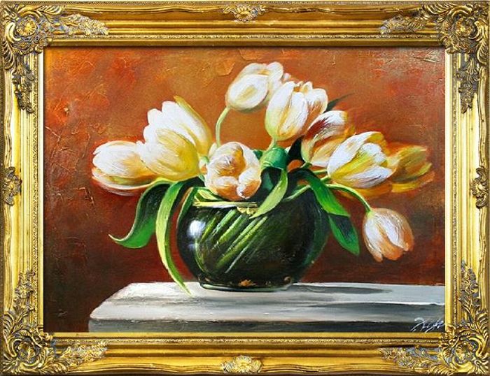 Tulpen Blumen Ölgemälde Bild Bilder Gemälde Ölbilder Ölbild Mit Rahmen G01920