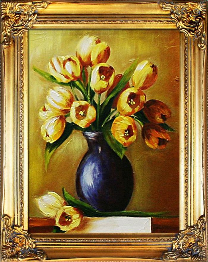 Tulpen Blumen Ölgemälde Bild Bilder Gemälde Ölbilder Ölbild Mit Rahmen G02593