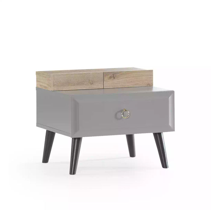Design Nachttisch Nachtkonsole Kindernachttisch Kinderzimmer Holz Grau