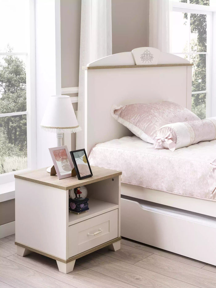 Kindernachttisch Design Nachttisch Nachtkonsole Kinderzimmer Holz Weiß