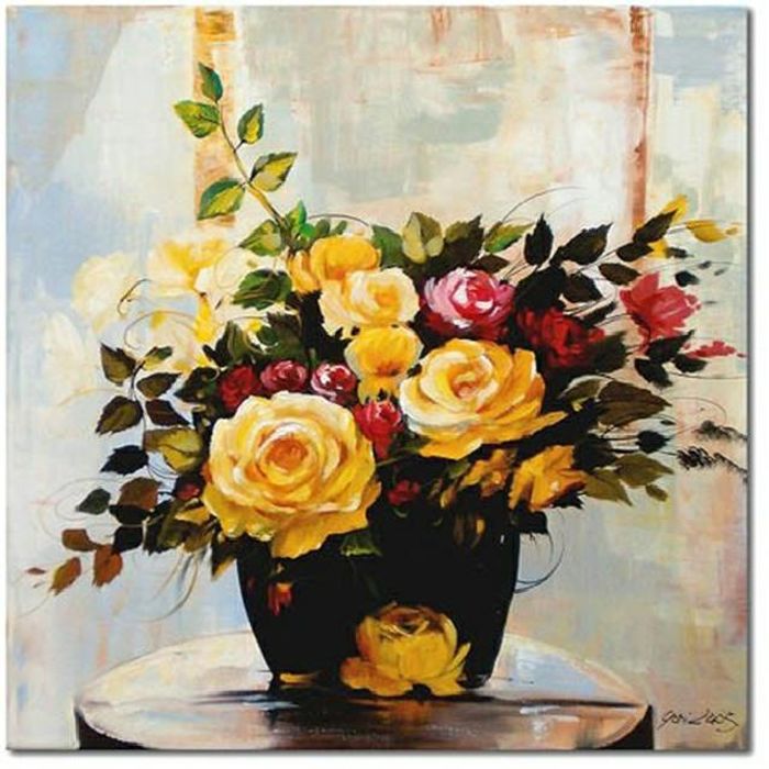 Roses - Blumen Pflanzen Bild Bilder Gemälde Ölbilder Ölbild Keilrahmen - G00630