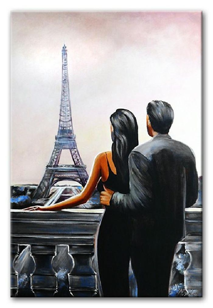 Ölbild Bilder Bild Gemälde Ölgemälde Städte Handarbeit "Paris" Keilrahmen G00719