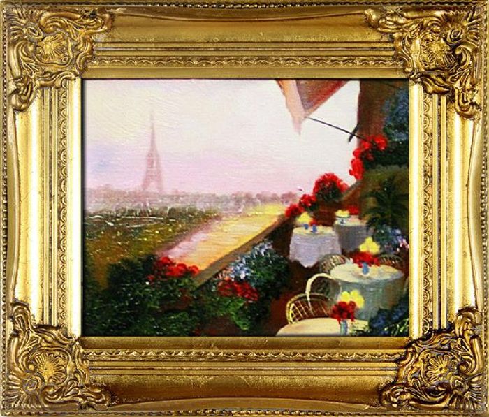 Ölbild Bilder Bild Gemälde Ölgemälde Städte Handarbeit "Paris" Mit Rahmen G04372