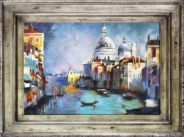 Ölbild Bilder Gemälde Ölgemälde Ölbilder Handarbeit "Venedig" Mit Rahmen G17480