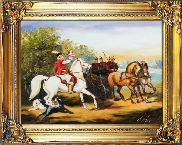 Gemälde Ölbild Bild Ölbilder Rahmen Barock Bilder Kossakowie G01068