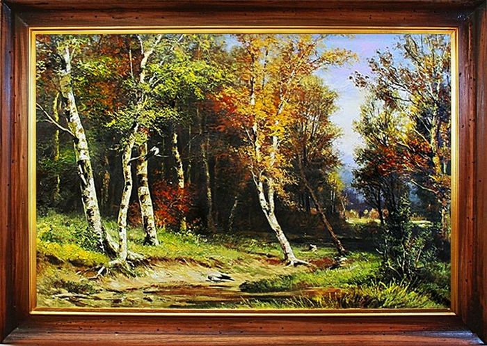 Gemälde Wald Handarbeit Ölbild Bild Ölbilder Rahmen Bilder Landschaft G01940