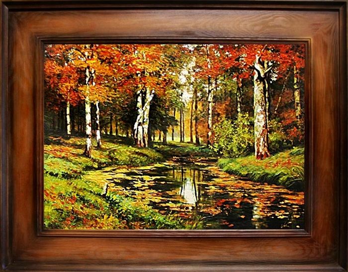 Gemälde Wald Handarbeit Ölbild Bild Ölbilder Rahmen Bilder Landschaft G02307