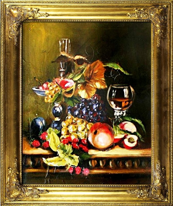 Gemälde "Obst " Handarbeit Ölbild Bild Ölbilder Rahmen Bilder G02633