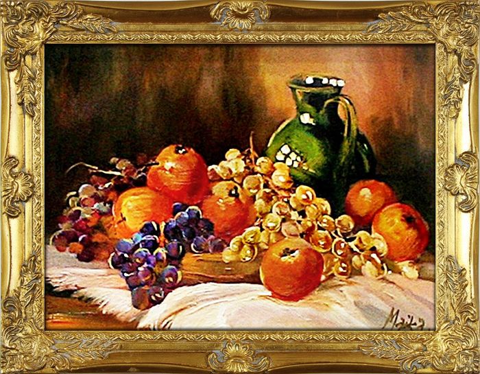 Gemälde "Obst " Handarbeit Ölbild Bild Ölbilder Rahmen Bilder G02634