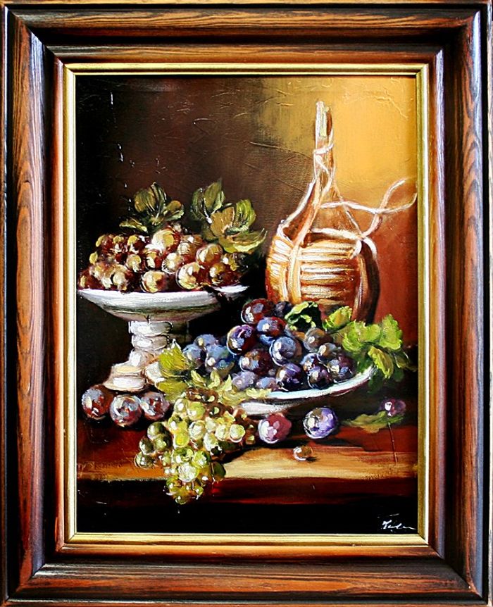 Gemälde "Obst " Handarbeit Ölbild Bild Ölbilder Rahmen Bilder G03182