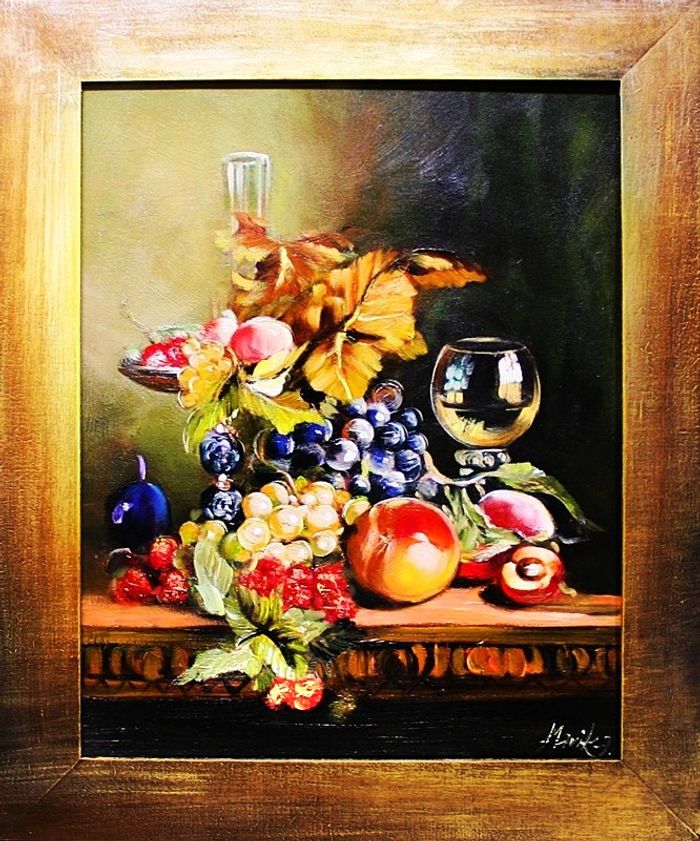 Gemälde "Obst " Handarbeit Ölbild Bild Ölbilder Rahmen Bilder G03292