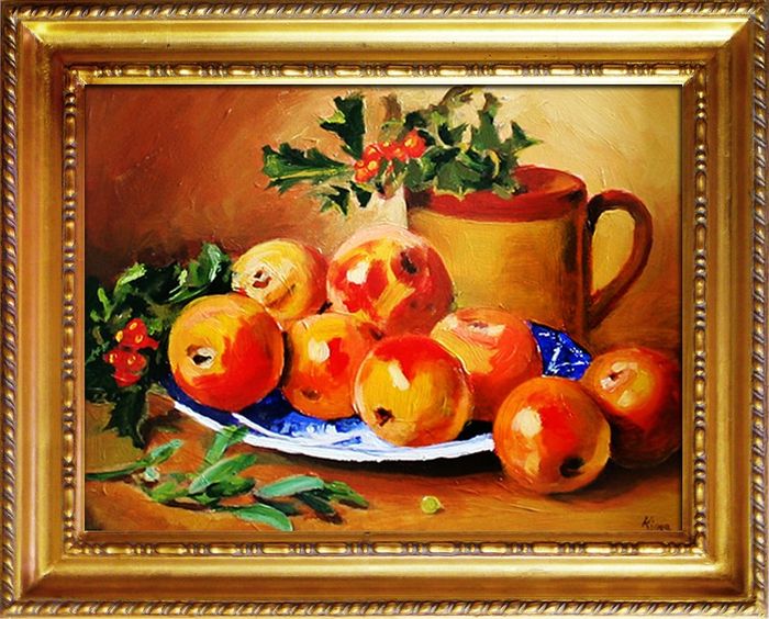Gemälde "Obst " Handarbeit Ölbild Bild Ölbilder Rahmen Bilder G03379
