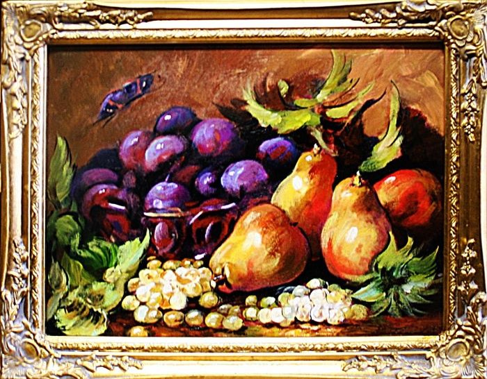 Gemälde "Obst " Handarbeit Ölbild Bild Ölbilder Rahmen Bilder G03419