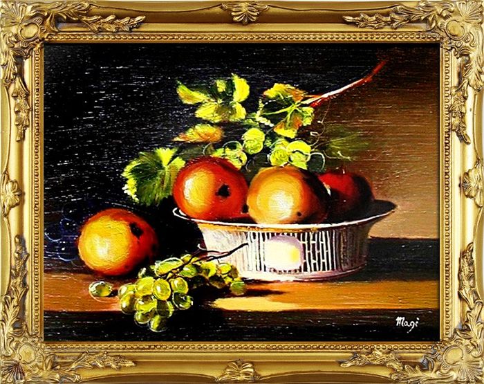 Gemälde "Obst " Handarbeit Ölbild Bild Ölbilder Rahmen Bilder G03687