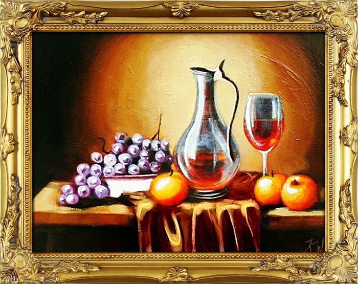Gemälde "Obst " Handarbeit Ölbild Bild Ölbilder Rahmen Bilder G03932