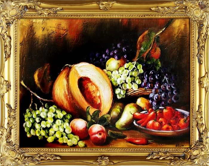 Gemälde "Obst " Handarbeit Ölbild Bild Ölbilder Rahmen Bilder G04042