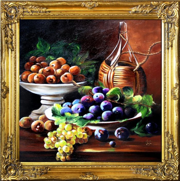 Gemälde "Obst " Handarbeit Ölbild Bild Ölbilder Rahmen Bilder G16732