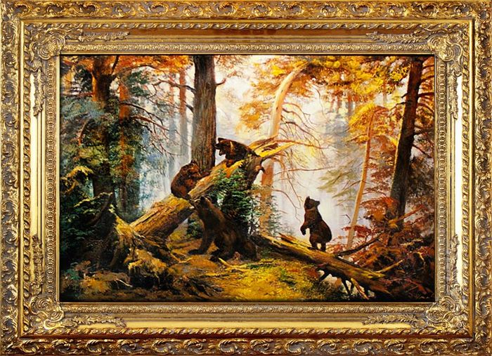 Gemälde Wald "Morgen in einem Kiefern Wald"Handarbeit Ölbild Bild Ölbilder 17449