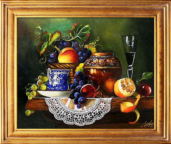 Gemälde "Obst " Handarbeit Ölbild Bild Ölbilder Rahmen Bilder G94083