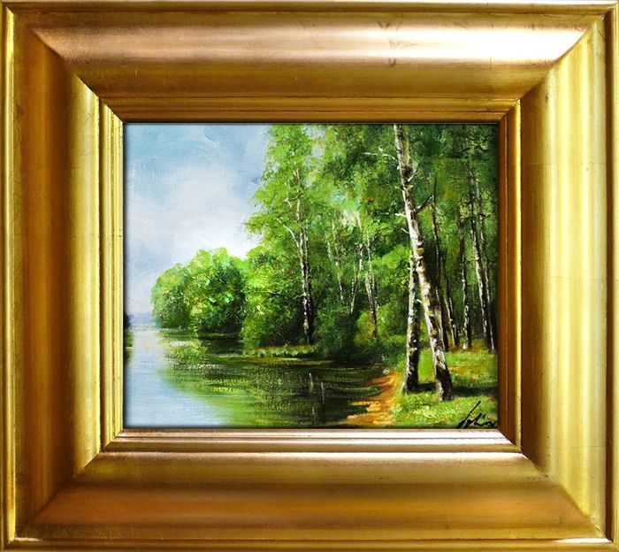 Gemälde Natur Handarbeit Ölbild Bild Ölbilder Rahmen Bilder G00037