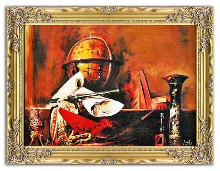 Gemälde Literatur Handarbeit Ölbild Bild Ölbilder Rahmen Bilder G04150