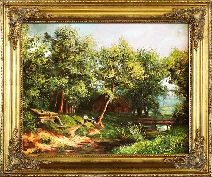 Gemälde Natur Wald Lichtung Handarbeit Ölbild Bild Ölbilder Rahmen Bilder G04198