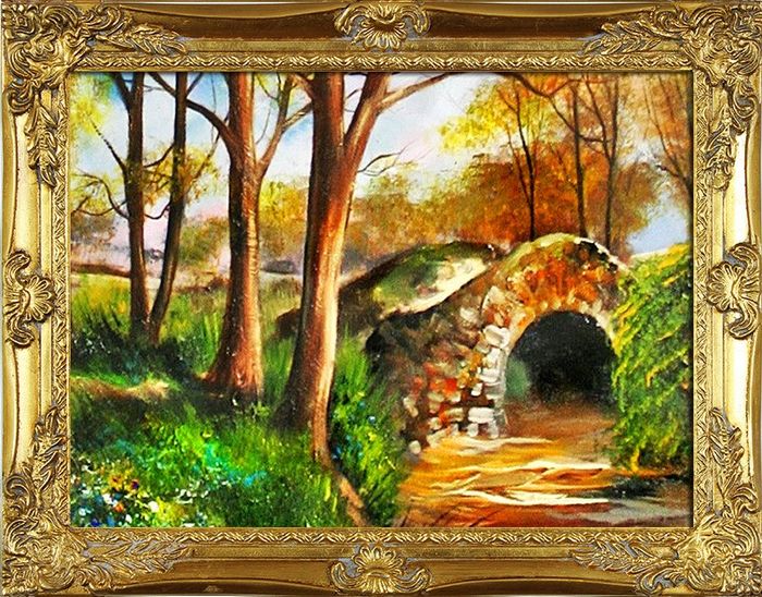 Gemälde Natur Handarbeit Ölbild Bild Ölbilder Rahmen Bilder G15563