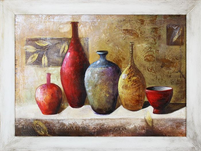 Gemälde Ölgemälde Bild Abstrakt Vase Bilder Ölbilder Echte Handarbeit G16683