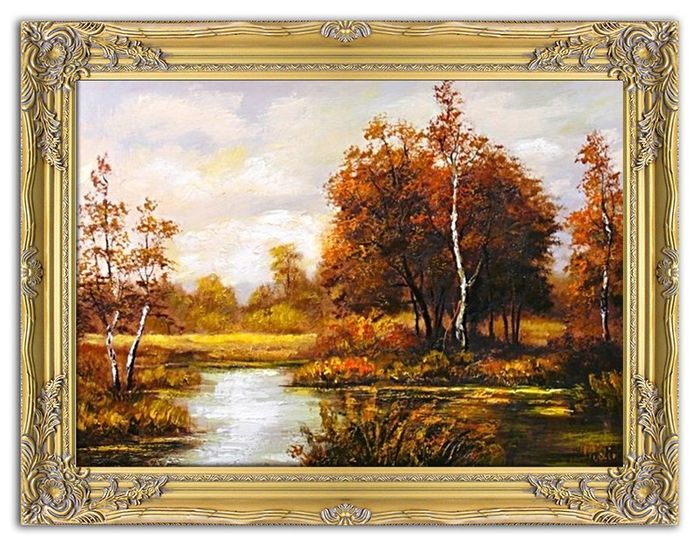 Gemälde Natur Handarbeit Ölbild Bild Ölbilder Rahmen Bilder G00403