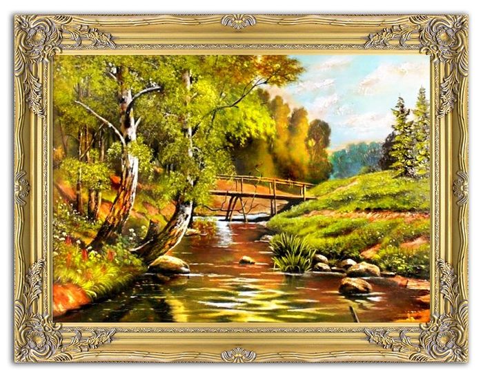 Gemälde Natur Handarbeit Ölbild Bild Ölbilder Rahmen Bilder G00904
