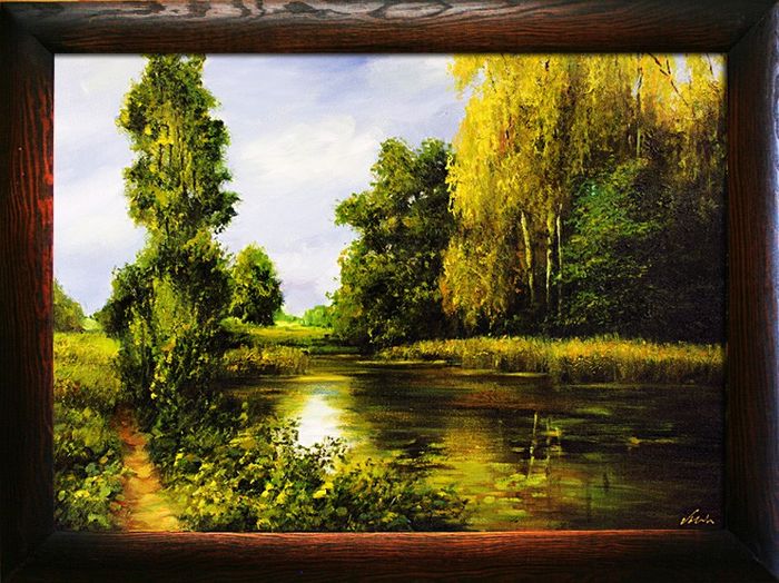 Gemälde Natur Handarbeit Ölbild Bild Ölbilder Rahmen Bilder G03360