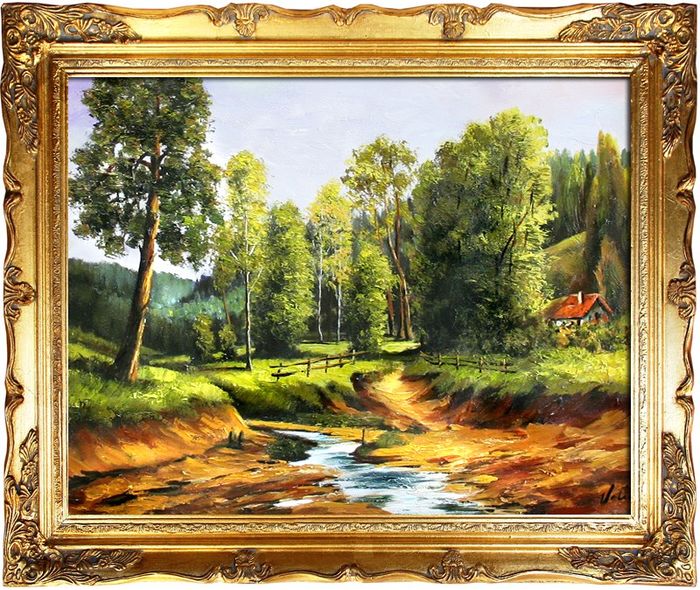 Gemälde Natur Handarbeit Ölbild Bild Ölbilder Rahmen Bilder G05366