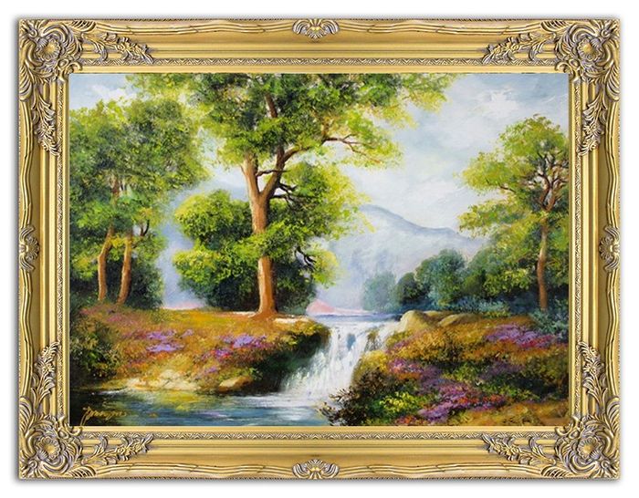 Gemälde Natur Handarbeit Ölbild Bild Ölbilder Rahmen Bilder G05487