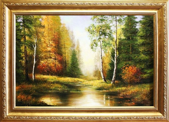 Gemälde Natur Handarbeit Ölbild Bild Ölbilder Rahmen Bilder G05903