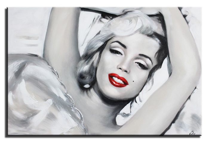 marilyn monroe Kleid Wind Erotik Echte Handarbeit Rahmen Öl Gemälde Bilder 02704