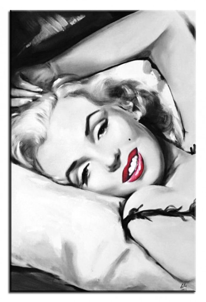 marilyn monroe Kleid Wind Erotik Echte Handarbeit Rahmen Öl Gemälde Bilder 02705