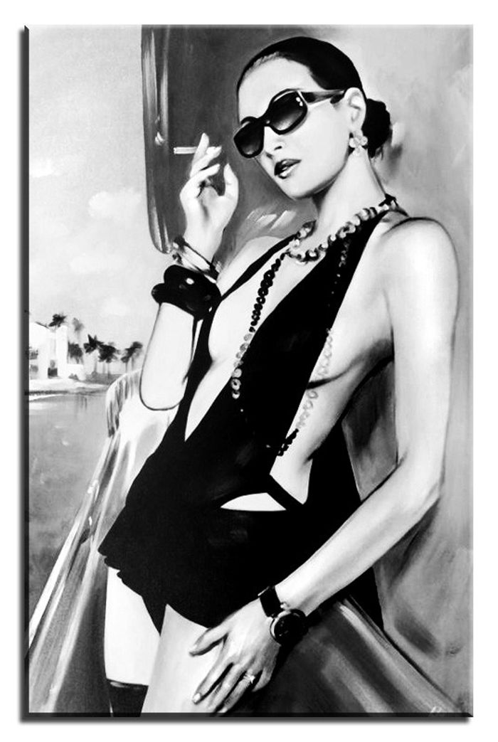 Sophia Loren Hollywood Echte Handarbeit Rahmen Öl Gemälde Bild Bilder G02706