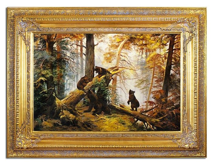 Gemälde Wald Morgen in einem Kiefern-Wald Handarbeit Ölbild Bild Ölbilder G03318