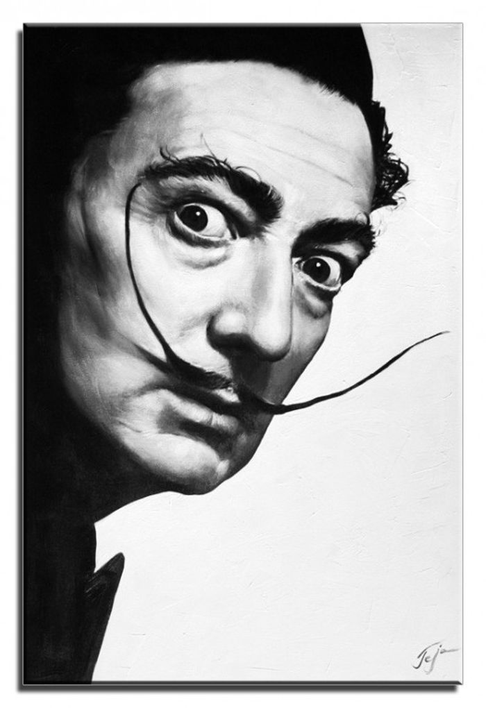 Salvador Dalí Portrait Bild Echte Handarbeit Rahmen Öl Gemälde Bilder G06607