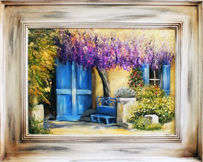 Lavendel Blumen Pflanzen Bild Bilder Gemälde Ölbilder Ölbild Mit Rahmen G15846