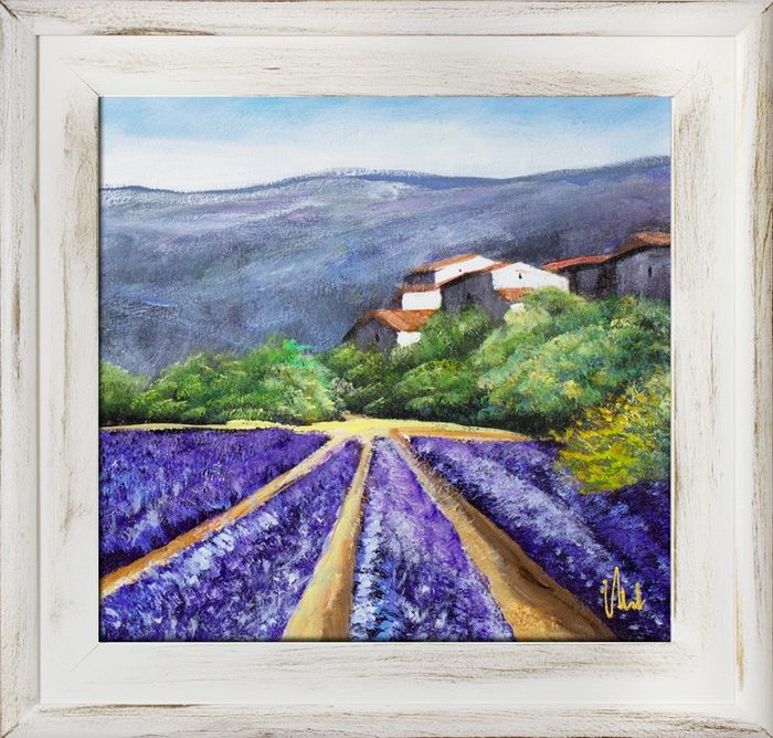 Lavendel Blumen Pflanzen Bild Bilder Gemälde Ölbilder Ölbild Mit Rahmen G16391
