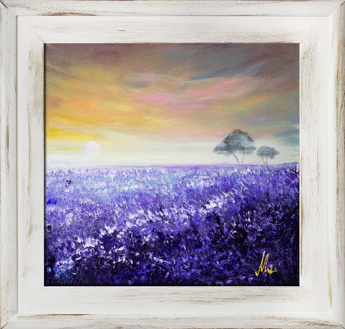 Lavendel Blumen Pflanzen Bild Bilder Gemälde Ölbilder Ölbild Mit Rahmen G16395