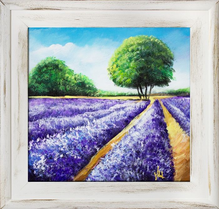 Lavendel Blumen Pflanzen Bild Bilder Gemälde Ölbilder Ölbild Mit Rahmen G16397