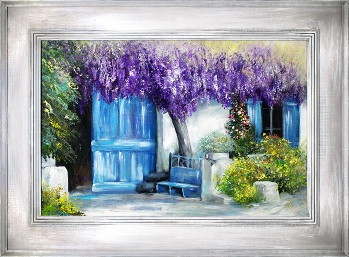 Lavendel Blumen Pflanzen Bild Bilder Gemälde Ölbilder Ölbild Mit Rahmen G16432