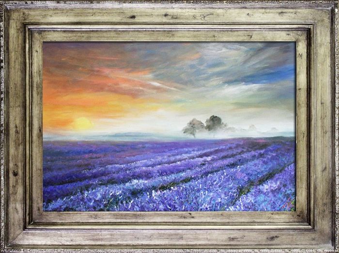 Lavendel Blumen Pflanzen Bild Bilder Gemälde Ölbilder Ölbild Mit Rahmen G17474
