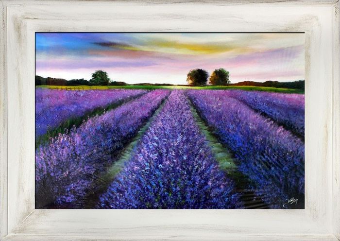 Lavendel Blumen Pflanzen Bild Bilder Gemälde Ölbilder Ölbild Mit Rahmen G93213
