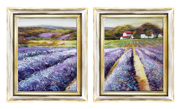Lavendel Blumen Pflanzen Bild Bilder Gemälde Ölbilder Ölbild Mit Rahmen G94116