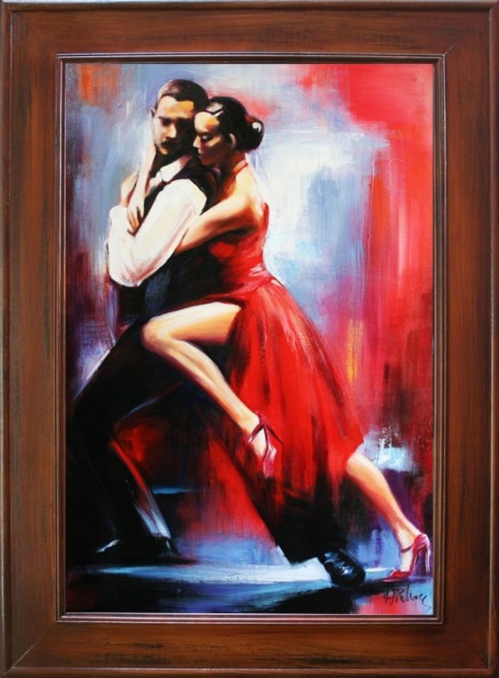 Argentinien Tango Tanz Echte Handarbeit Rahmen Öl Gemälde Bilder G06822