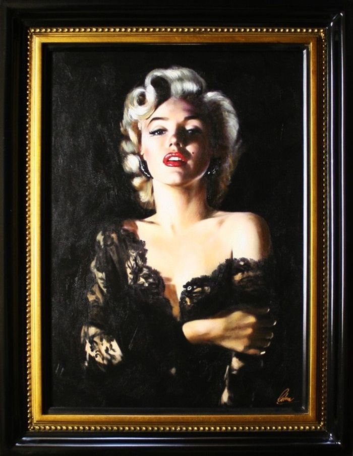 Marilyn Monroe Kleid Wind Erotik Echte Handarbeit Rahmen Gemälde Bilder G15307
